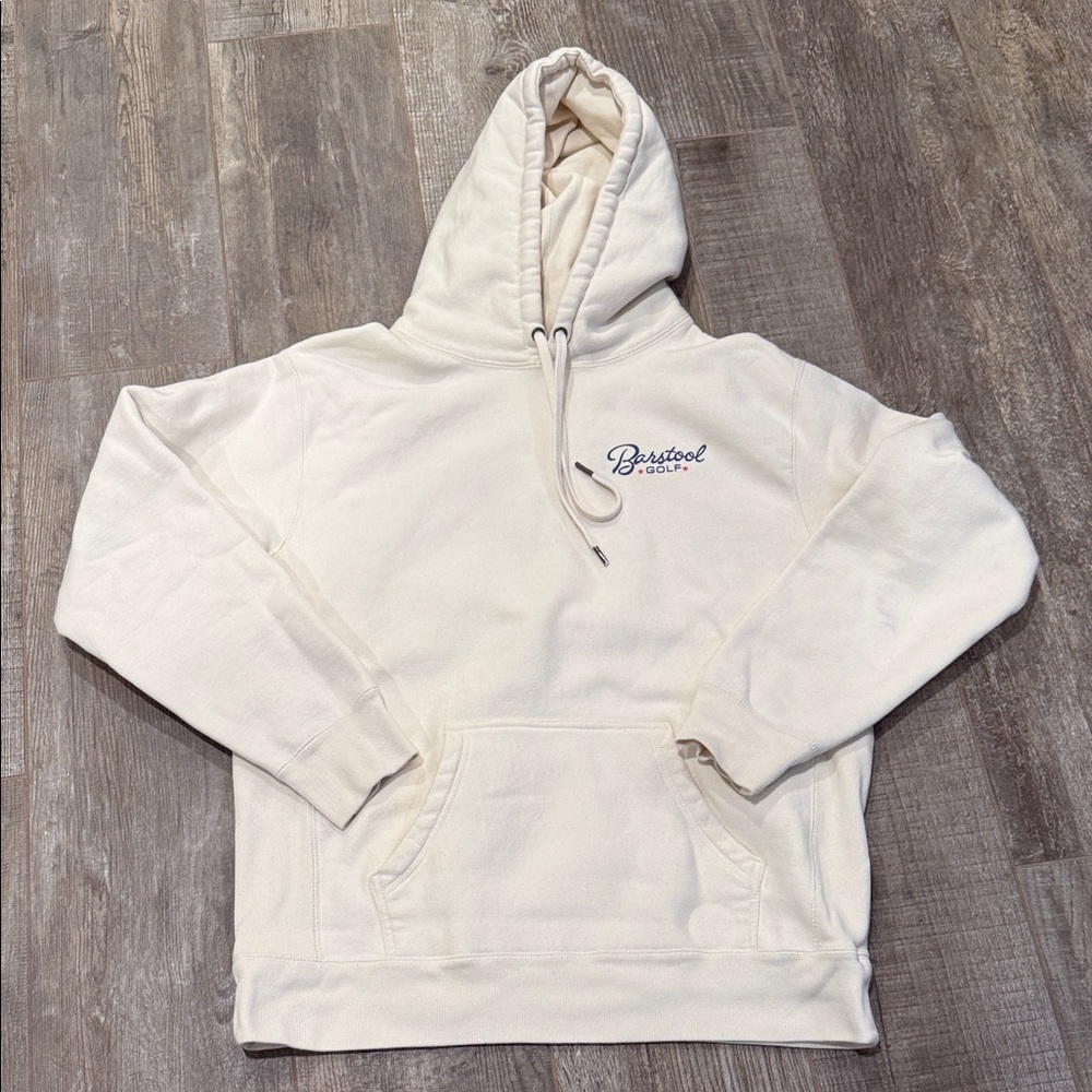 Barstool Golf Cream Hoodie Size Large